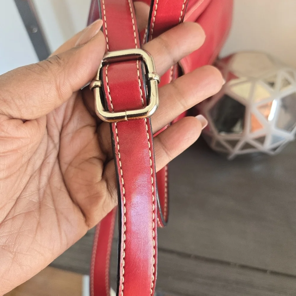 Red Leather Giani Bernini Crossbody Bag